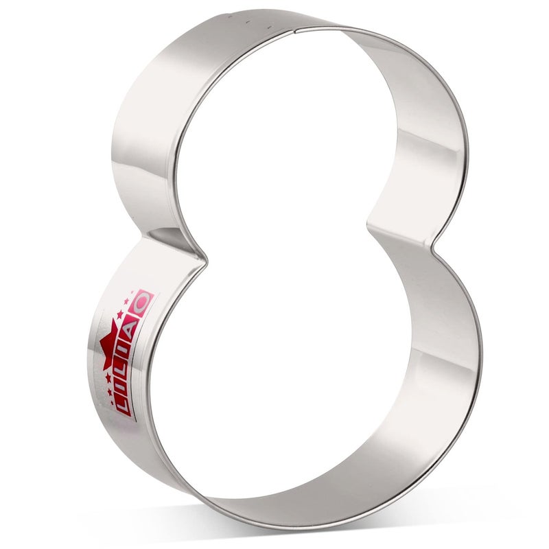 LILIAO Number 8 Cookie Fondant Biscuit Cutter for Birthday/Anniversary/Special Day - 2.8 x 3.6 inches - Stainless Steel - Image 1
